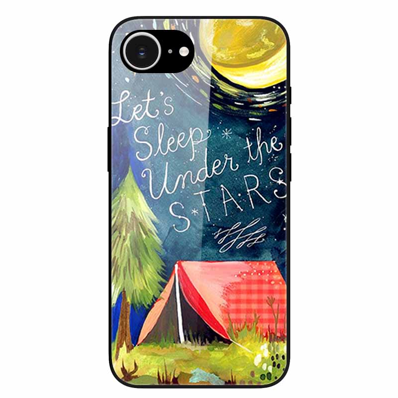 Tempered Glass Phone Cases For iPhone 16e 2025 Case Silicon Bumper Hard PC Back Cover Shell for iPhone SE (2025) / for iPhone16e