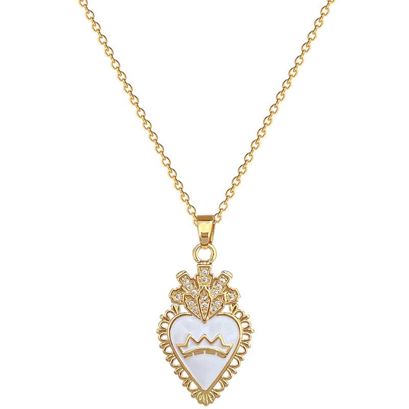 Oil Dripping Crown Zircon Light Luxury Temperament Gorgeous Full Diamond Necklace Female Versatile Collarbone Chain Titanium Steel Chain