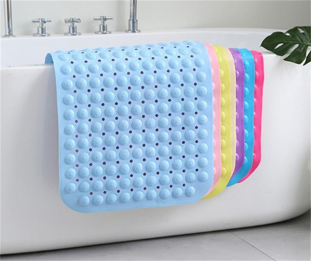 PVC Bathroom Non-slip Mat Hotel Swimming Pool Bath Mat Bathtub Toilet Floor Mat Suction Cup Floor Mat Maize-yellow 35*70cm