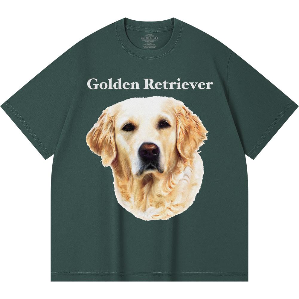 Футболка из 100% хлопка плотностью 230 г/м2 с принтом золотистого ретривера, забавная футболка из чесаного хлопка в стиле Харадзюку