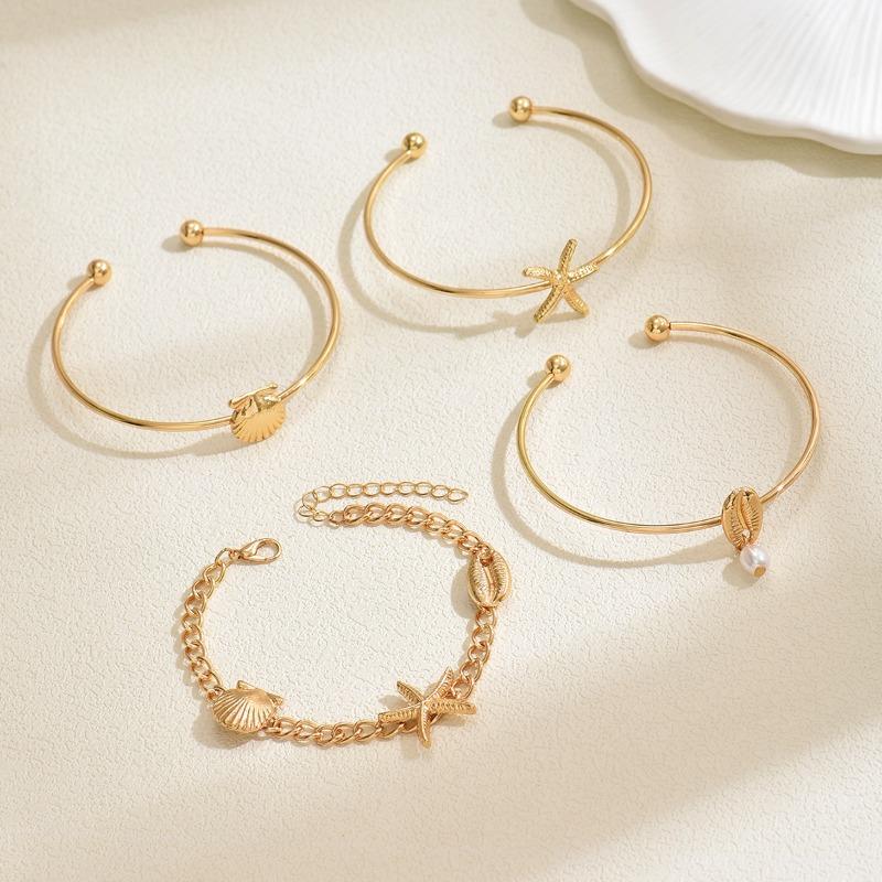 Ocean Wind Bracelet Set Accessories Shell Starfish Temperament Versatile Design Sense Opening Bracelet