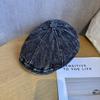 Retro Denim Beret Hat Short Brim Duckbill Cap For Women Casual Wear Street