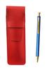 2 Pack Slim Cowhide Pencil Case Red NQ26 All Metal Lizard Paint Knock Type Ballpoint Pen Set Blue T23-ASR-NQ26B-L-2