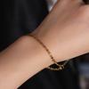 Paper Clip Hands Jewelry Thin Gold Bracelets Women Fashion Stainless Steel Bracelet  Gift