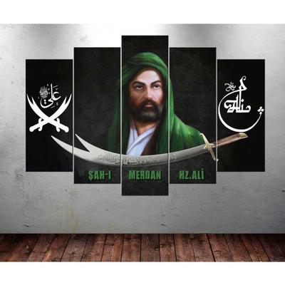 Исламский Хазрети Али Зульфикар Аллах Мухаммед без рамы, 5 панелей, настенные художественные холсты, постеры, живопись для гостиной, домашний декор, фотографии