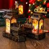 Multicolor Christmas Night Light Cartoon Santa Claus Snowman Deer Christmas Lantern Desktop Ornament Mini Train