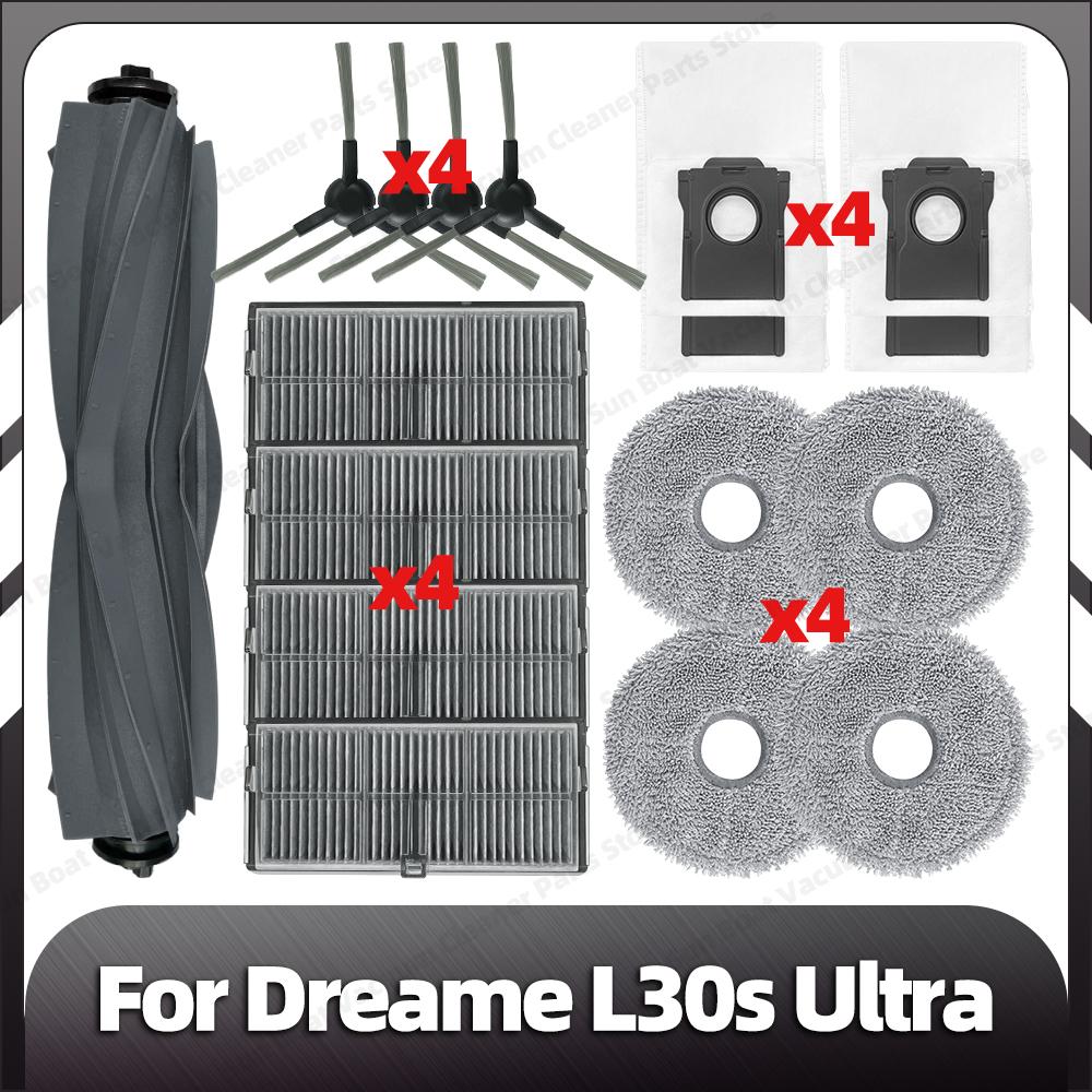 Совместимость с Dreame L30s Ultra: сменная основная боковая щетка, фильтр HEPA, насадка для швабры, пылесборник, запасные части, аксессуары