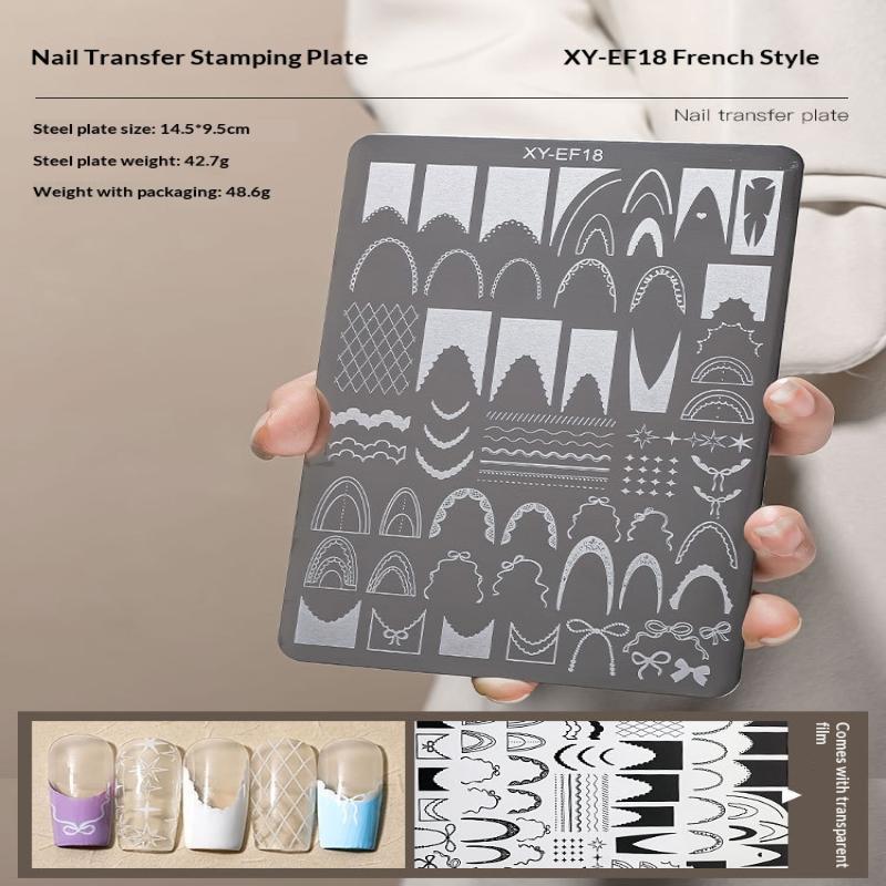 Nail Stamping Plate 1Pc Durable Stainless Steel Multi Design Nail Printing Tool for Manicure Lovers Home Use