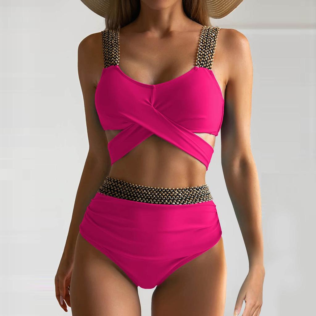 Женский купальник с разрезом бикини, купальник с высокой талией и разрезом на животе, купальник бикини