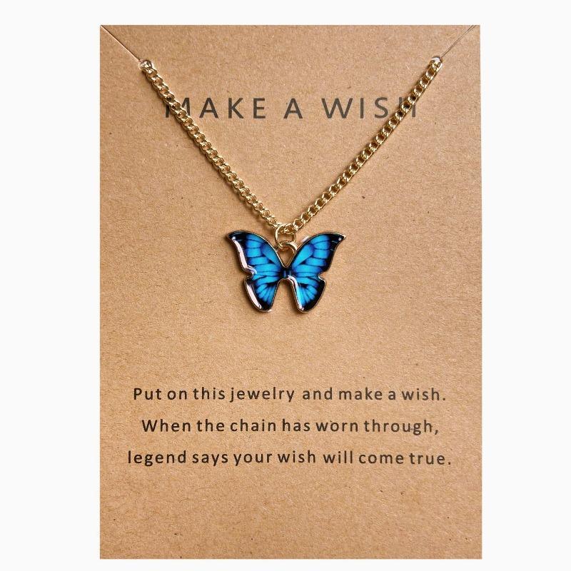 10pcs Y2K butterfly pendant necklaces, minimalist elegant unisex design, ideal for daily wear, parties and gifting.