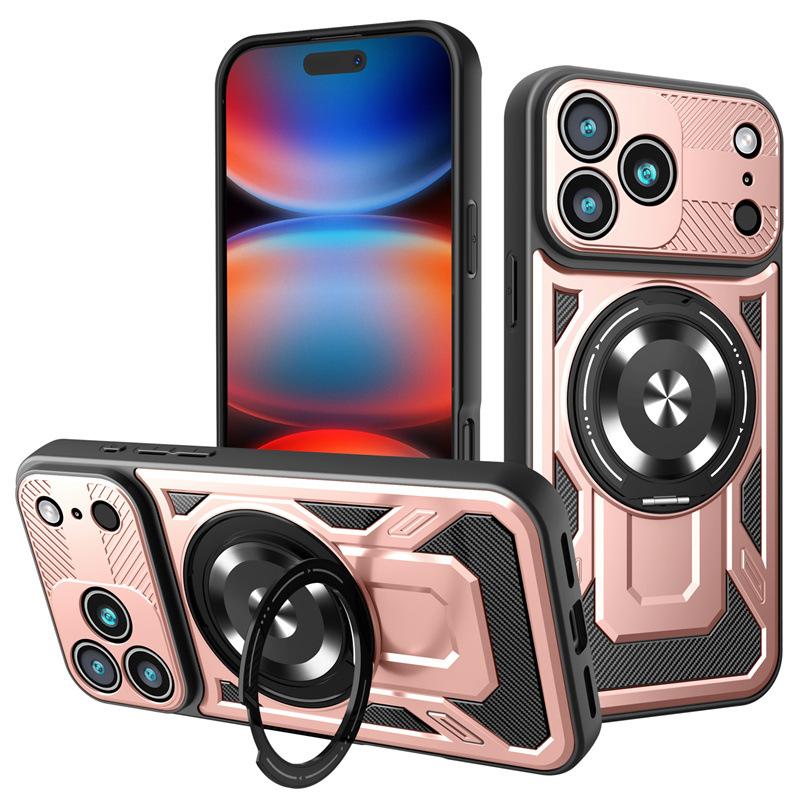 Совместим с iPhone 17 Pro Max Магнитный чехол для телефона Youjia, подставка Apple 16 Pro, 15 противоударный 14 защитный чехол