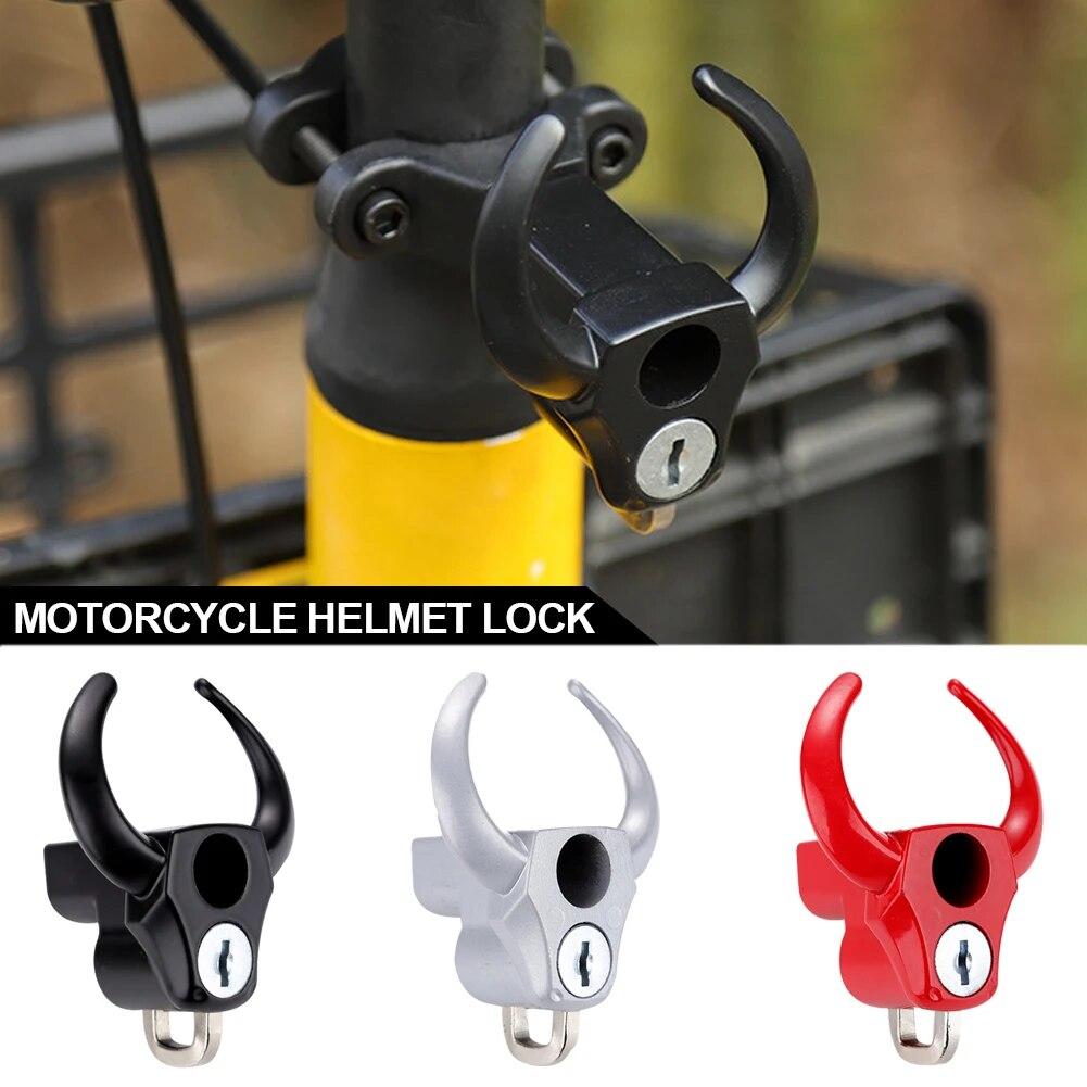 Creative Cow Anti-theft Helmet Lock Handlebar Mount Motorcycle Electric Motorbike Universal Security Metal Lock with Keys Set