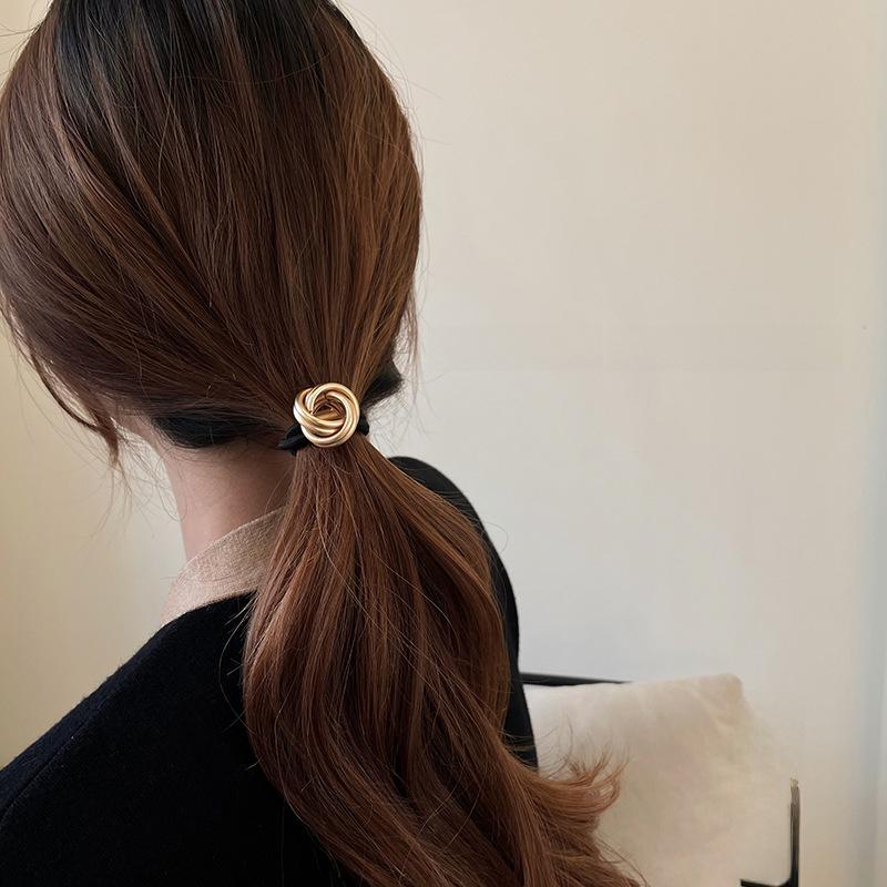 Модная резинка для волос с металлическим узлом и высокой эластичностью для женщин