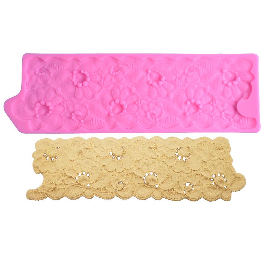 Flower Lace Large Round Lace Fondant Silicone Mold Diy Chocolate Cake Edge Decorative Baking Tool
