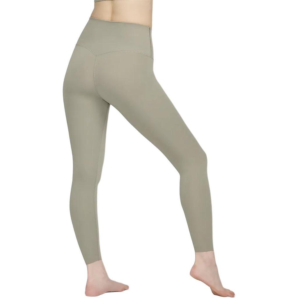 Nike Zenvy Брюки спортивные женские девятиточечные облегающего кроя с высокой посадкой однотонные Светло-армейско-зеленый DQ6016320