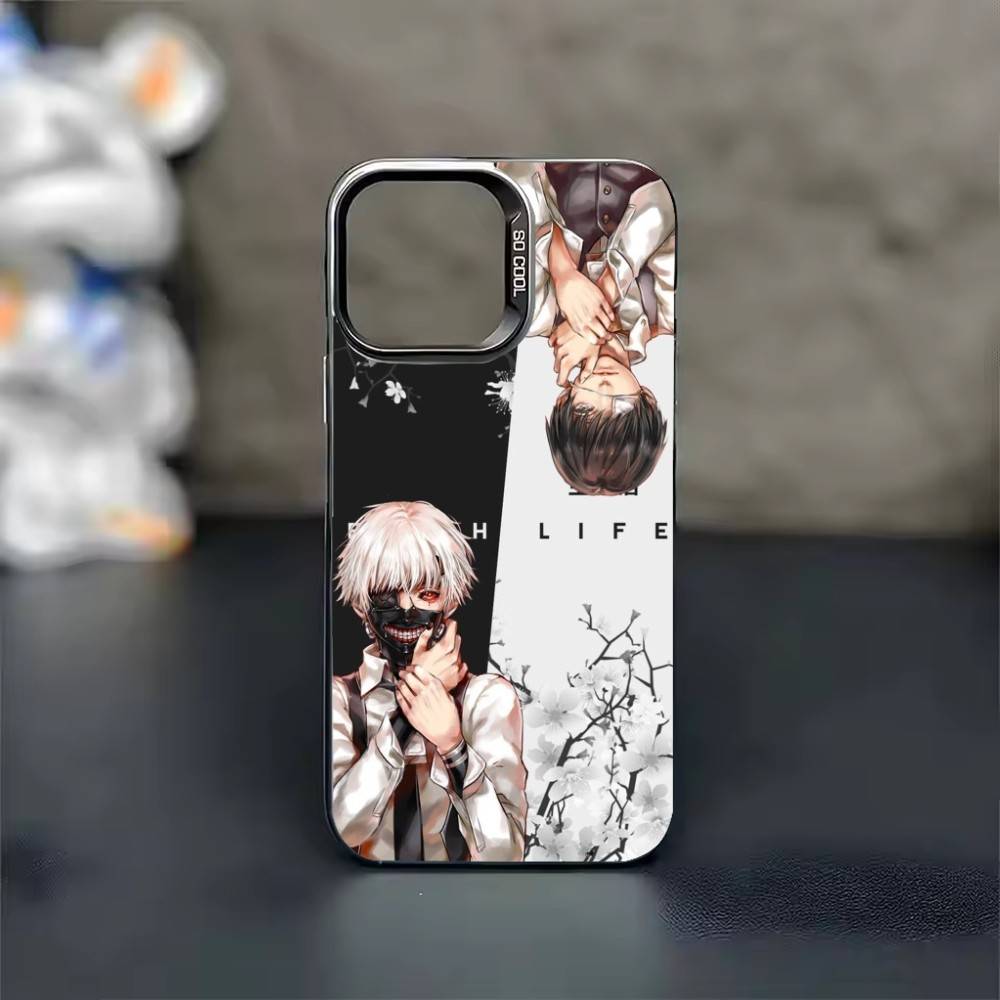 Обои Tokyo G-Ghoul Чехол для телефона Для iPhone 17 16 15 14 13 12 11 Pro Max Plus Серебряный конфетти Матовый чехол