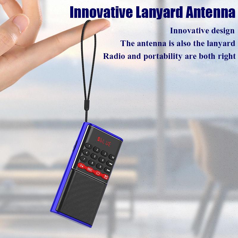 Мини FM-радио Портативный Bluetooth-динамик MP3-музыкальный плеер с цифровым дисплеем Поддержка TF-карты USB-наушники Play