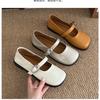 Французский стиль с юбкой пряжка одним словом туфли Мэри Джейн женские 2025 лето новые универсальные на плоской подошве ретро вечерние туфли