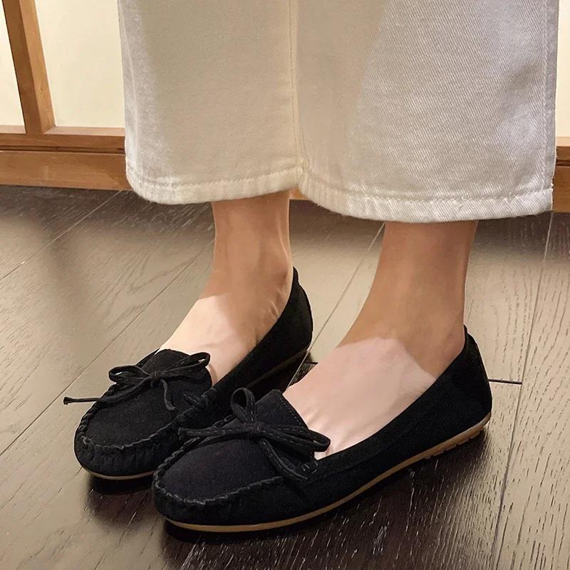 Fashion Woman Trend Fashion Casual Lofers Women's Flat Shoes Ladies Elegant Butterfly-Knot Comfortable Women Soft Classic Office Shoes