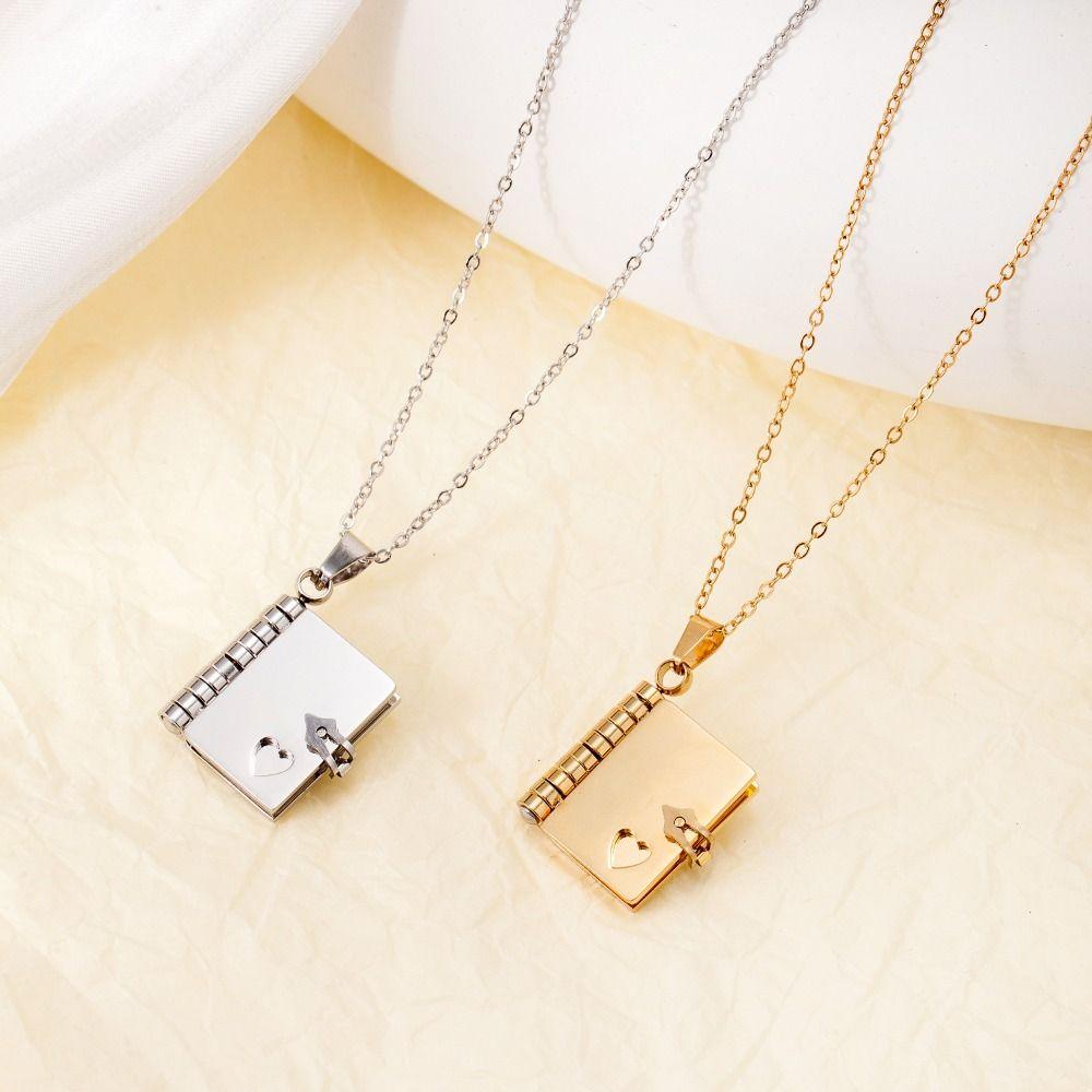 Кулон-книжка «Открытие сердца», ручная работа, парный кулон-медальон с текстом, парное ожерелье-книжка, подарок на день рождения