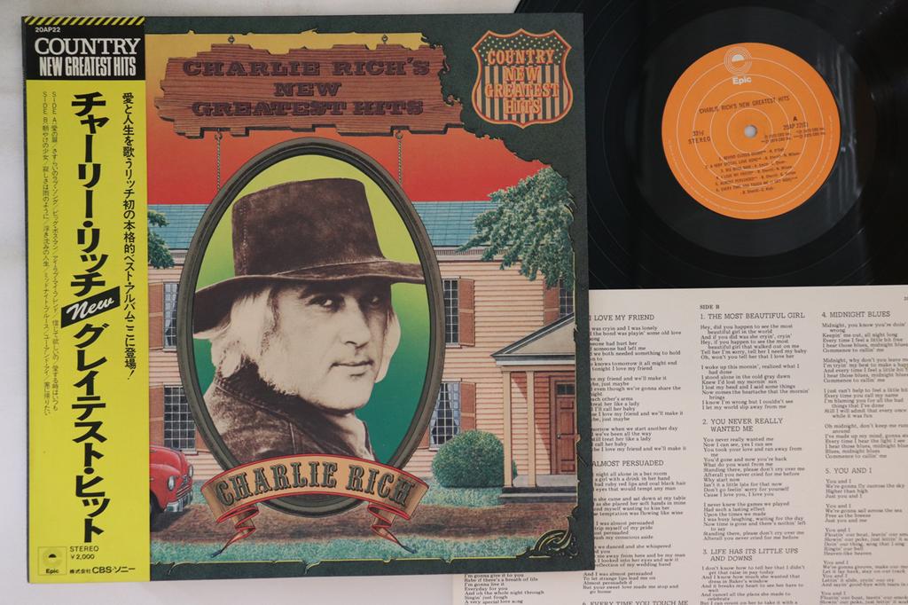 LP Record CHARLIE RICH - Charlie Rich's New Greatest Hits 20AP22 EPIC Japan Obi Country Used