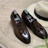Plus 37-45 Design Brand Men Genuine Leather Shoes Moccasins Men's Tassel Loafers Vintage Slip-on Casual Men Social Dress Shoe