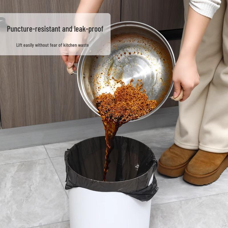 Большие черные одноразовые мешки для мусора - Толстые, экономичные для использования дома, в офисе или на кухне