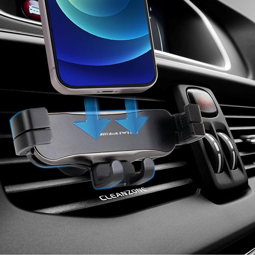 ISVIF1 Gravity Car Phone Holder Car Badge Retractable Stand Air Vent Clip For Mercedes Benz AMG W203 W206 W220 W205 W211 W212 W201 W210