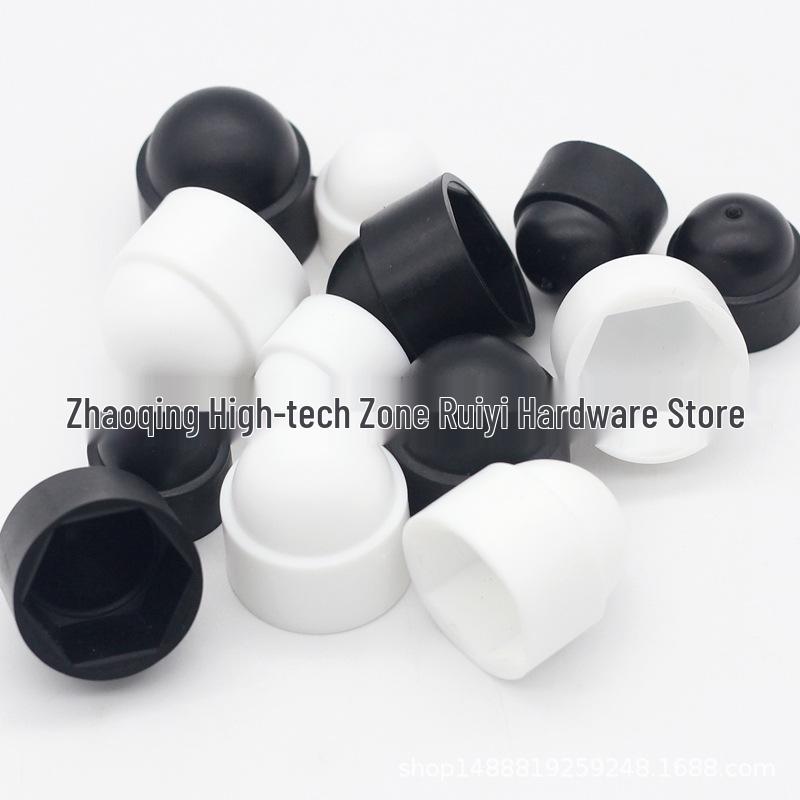 Black & White PE Cap Head Protective Covers for M4-M45 Bolts - Dustproof, Decorative Insulation