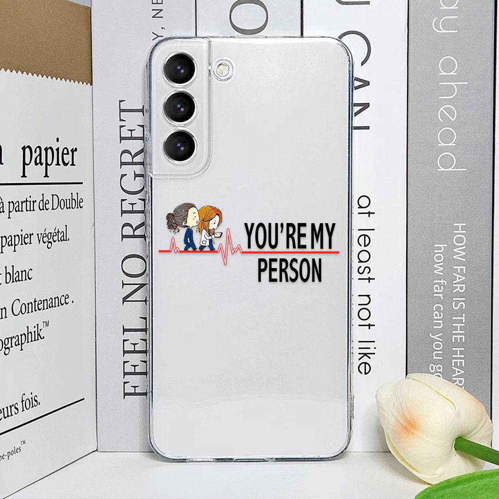 Мультяшный чехол Greys Anatomy You Are My Person прозрачный для Samsung Galaxy S25 S24 S23 Ultra S22 Plus S21 FE Мягкие чехлы Fundas