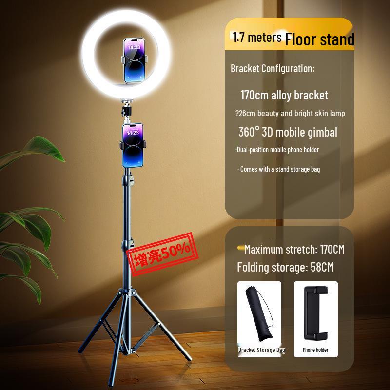 2025 Mobile Phone Streaming Stand with Fill Light for Live, Selfie, and Desktop Beauty Shots