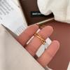 Двухслойное кольцо из титановой стали с бусинами, ретро-дизайн - Модное персонализированное кольцо для указательного пальца женщины
