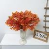 Autumn Simulation 7 Forks Red Maple Leaf Green Plant Bundle Plant Wall Leaf Accessories Pot Decoration Man Fake Flower