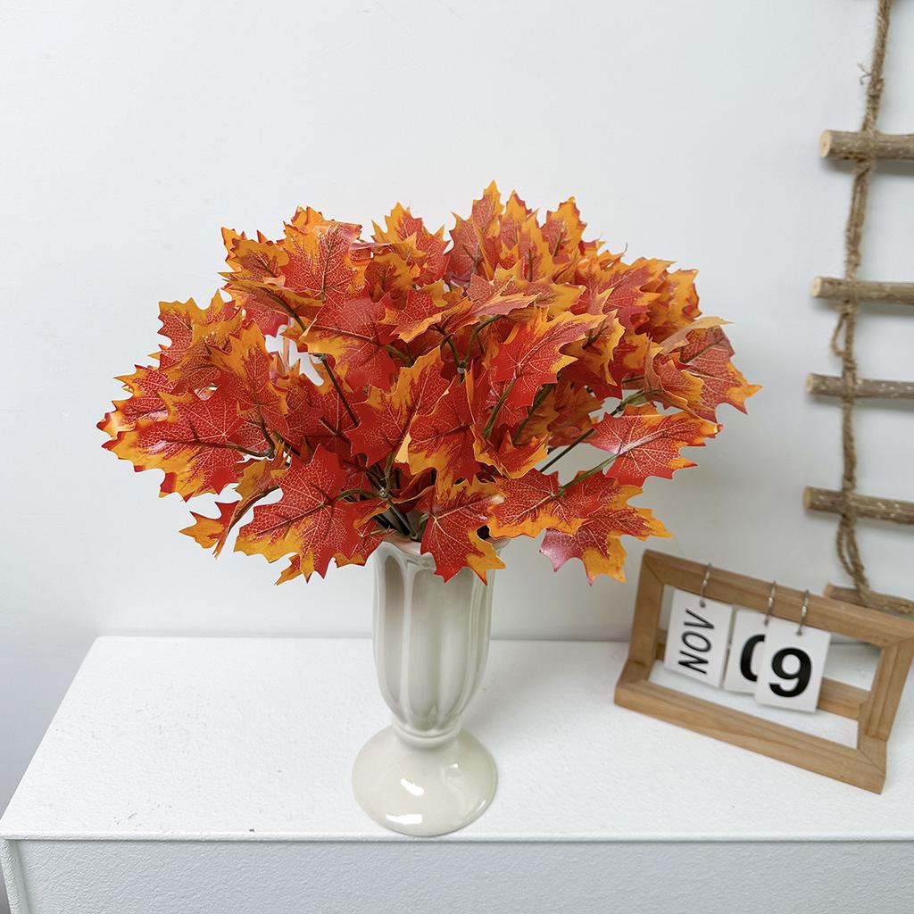 Искусственные растения 7 веток листьев красного клена, отдельные пучки зеленых растений, аксессуары для украшения стены, DIY цветочная композиция