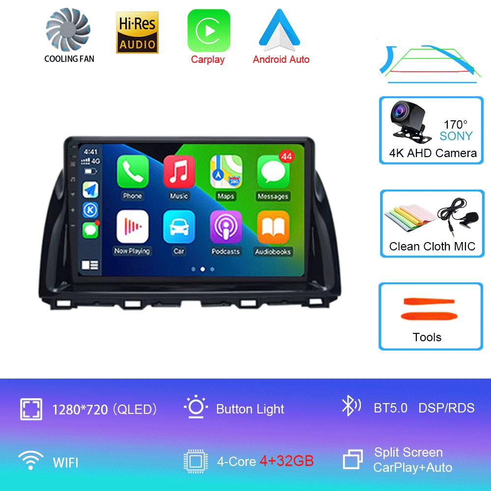 Android 14 мультимедийный проигрыватель 2 DIN для Mazda CX5 CX-5 CX 5 2012 2013 2014 2015 автомобильное радио WIFI+4G головное устройство GPS Carplay Auto DSP
