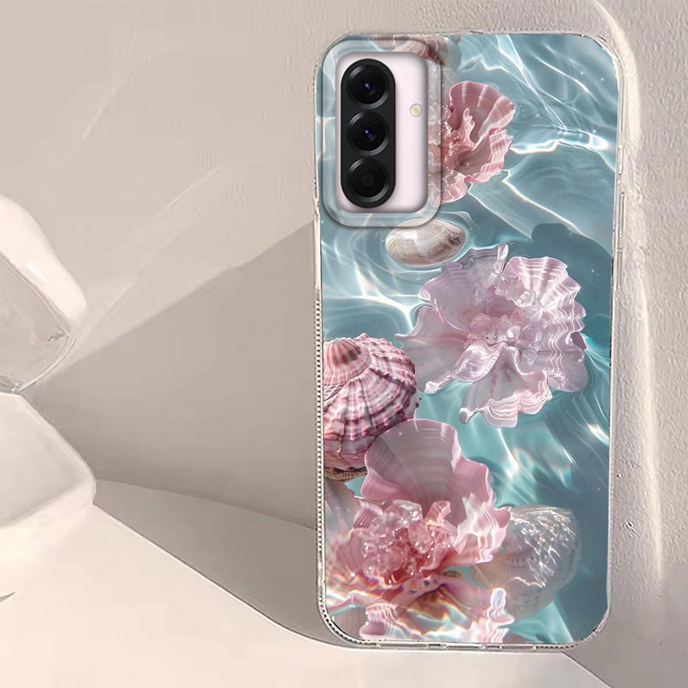 Чехол для телефона для девочек из ракушки Морской жемчуг для Samsung Galaxy A55 A56 A36 A26 A16 A53 A06 A14 A24 A34 A54 A15 A25 A35 A12 A07 A17