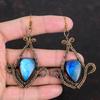 Labradorite Earring Copper Wire Wrapped Earring Handmade Gemstone Jewelry Unique Earrings Copper Jewelry Gifts For Mom Latest Design Earring