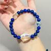 High-End Natural Lapis Lazuli & Irregular White Crystal Beaded Bracelet for Women
