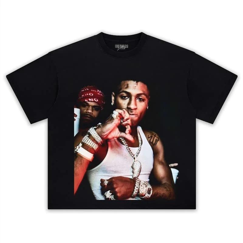 2026 Футболки рэпера YoungBoy Never Broke Again Летняя мода Хип-хоп Винтаж Высококачественный хлопок Короткий рукав Оверсайз Футболка