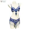 Hot Sale Beaded Crystal Belly Dance Costume Wear for Women Bra Belt Clothes Sexy Bellydance Carnival Bellydancing Costumes Set