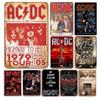 AC DC Винтаж Хэви-метал Музыка Крутая Классическая Рок-группа Металлическая Жестяная Табличка для Дома Ресторана Кафе Бара Художественное Украшение Стен Подарки