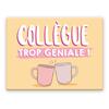 [A3643] - Ceramic Magnet 'Great Colleague! ' Beige Pink - 8x6 Cm
