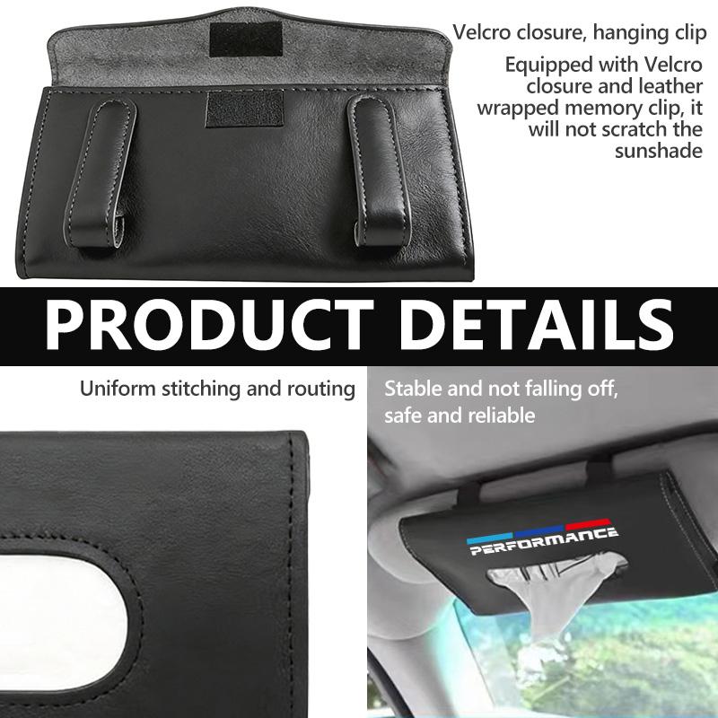 UKK30 Car Tissue Box Sun Visor Type Block Hanging Napkin Holder Paper Rack For BMW M M2 M3 M4 M5 M6 E46 E90 E60 F30 E39 X1 X3 X4 X5