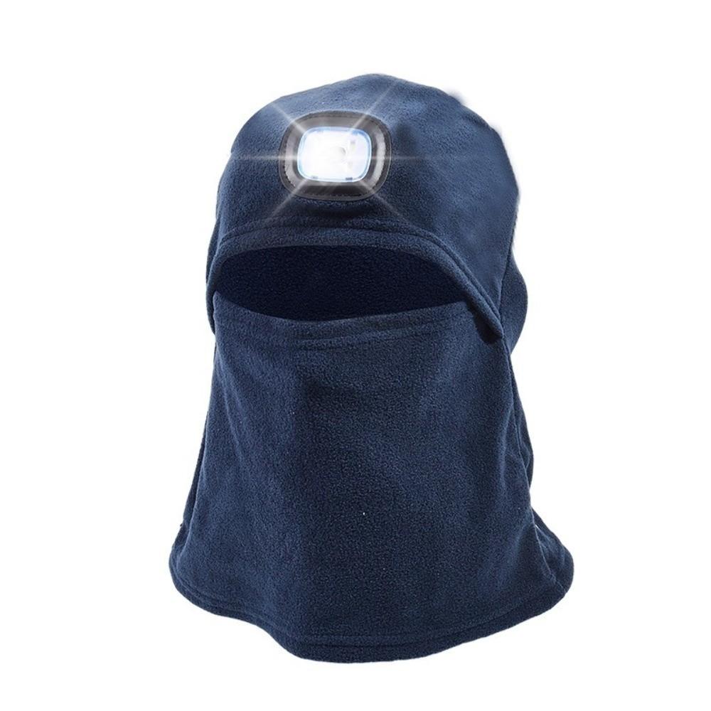 USB Rechargeable LED Light Balaclava Warm Thermal Winter Running Hat New Headlamp Hat Winter