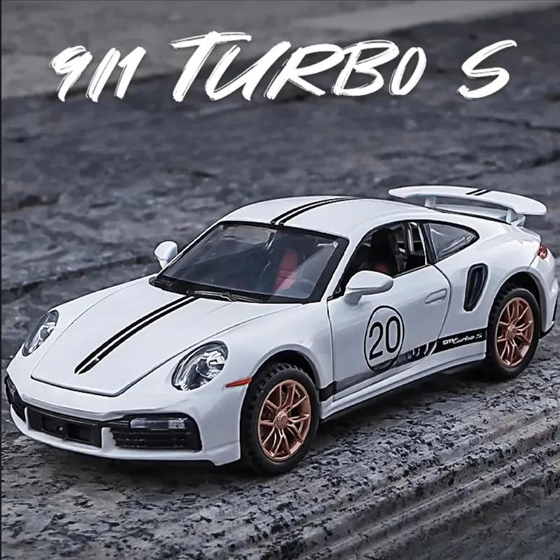 Моделирование 1:32 Porsche 911 Turbo S Легкосплавная Гоночная Машинка Металлическая Литая Модель Детская Игрушка Подарок для Детей Подарок на День Рождения Для Мальчиков