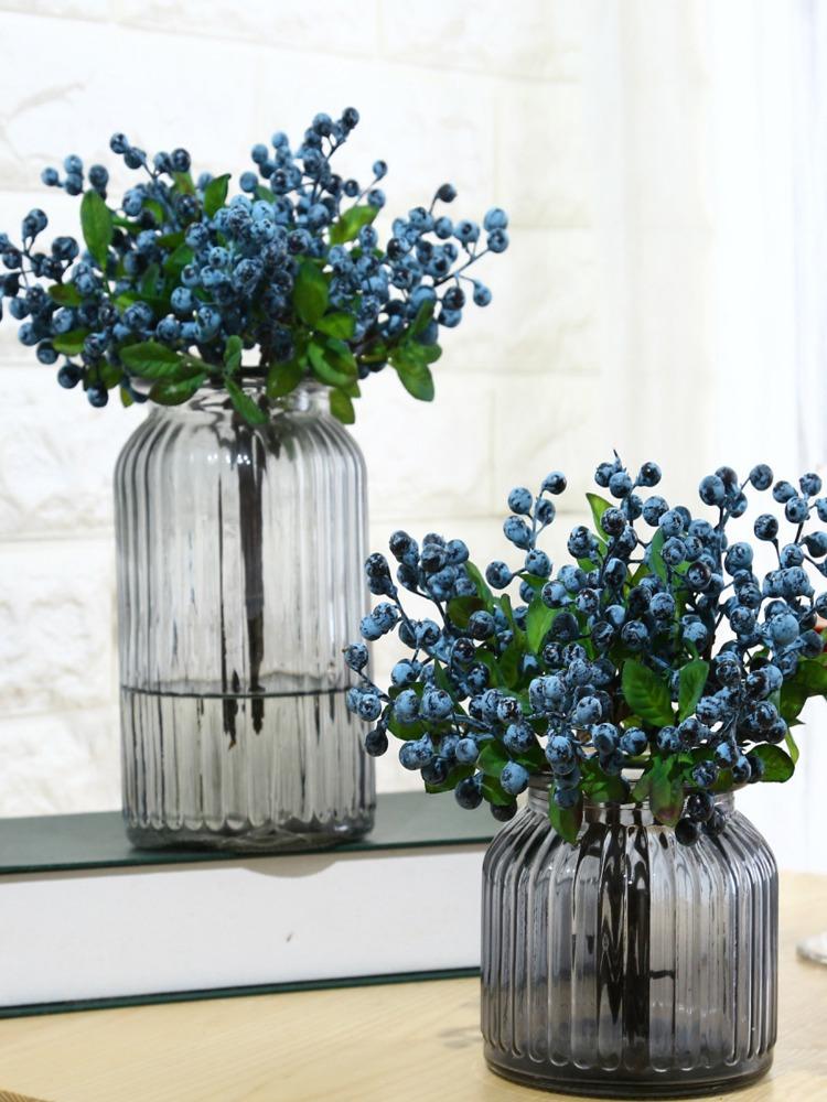 6 шт. пластиковые искусственные ягоды черники искусственные цветы черники для дома, свадьбы, офиса, вечеринки, декор