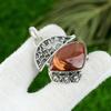 Natural Red Snakeskin Jasper Gemstone Pendant 925 Sterling Silver For Girls