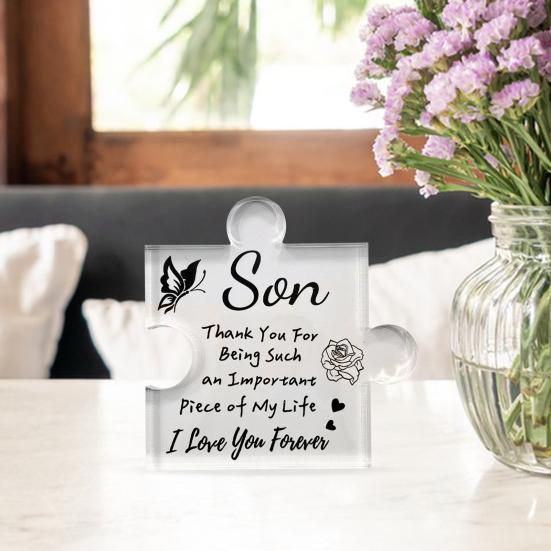 Прозрачный акриловый пазл-орнамент Семейные отношения Украшение для стола Памятный подарок родителям и детям на День благодарения