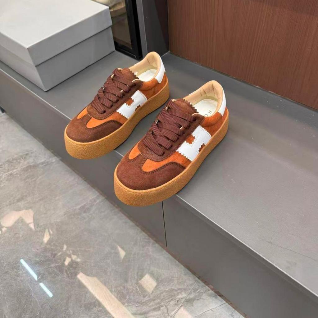 Женские ретро-кроссовки Hogan 2026S с цветовыми блоками - Увеличивающие рост, на толстой подошве, повседневный стиль