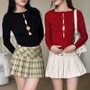 Women Solid Casual Bow Tie Hollow Shirt Tops Sexy Soft Long Sleeve T-shirt Versatile Street Fit Tops